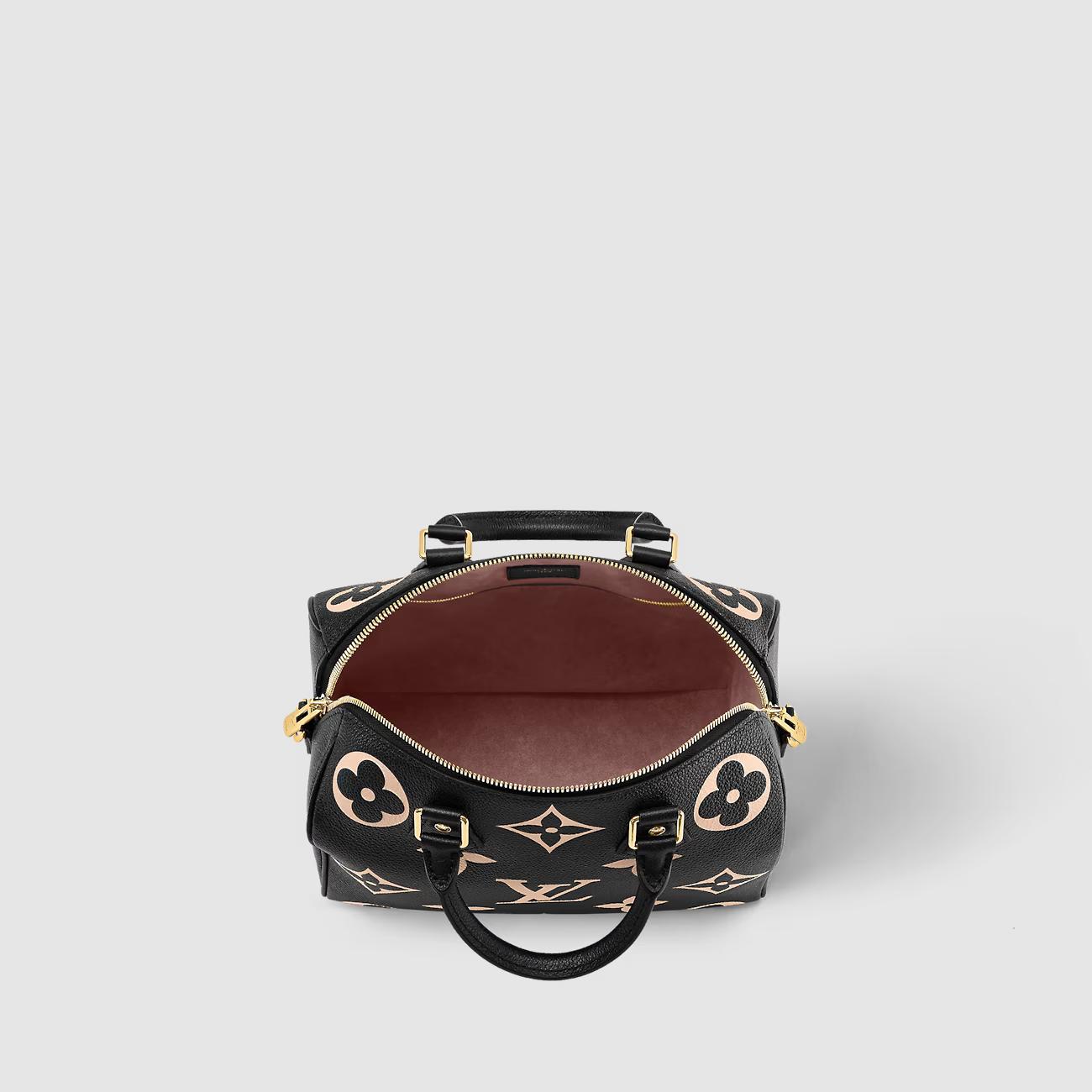 Túi Louis Vuitton Speedy Bandoulière 25 Nữ Da Bicolor Monogram Đen